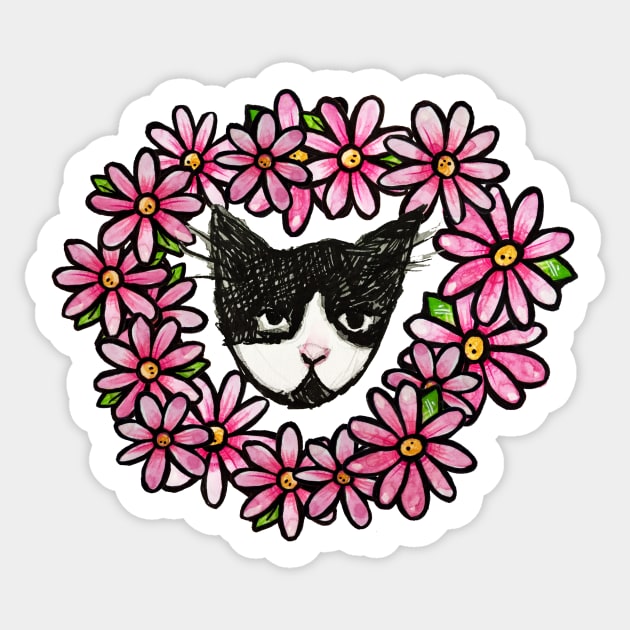 Tuxedo Kitty Cat Love Sticker by bubbsnugg